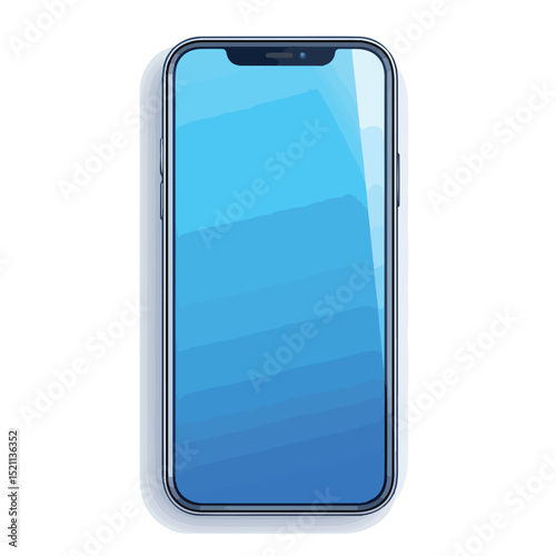 Professional Smartphone Blue Screen Vector Illustration for Business Presentations