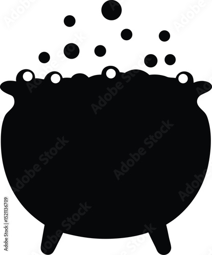 Cauldron vector illustration, cauldron silhouette, Halloween silhouette 