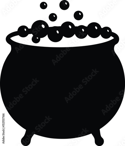Cauldron vector illustration, cauldron silhouette, Halloween silhouette 