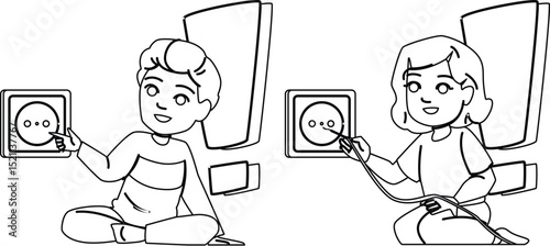 accident electric safety kid vector