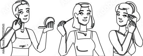 liquid eyeliner woman vector