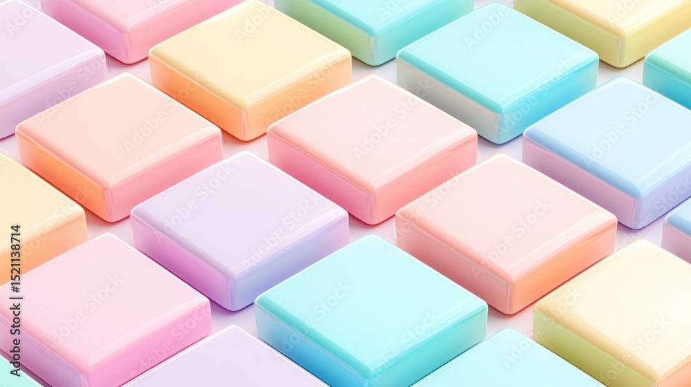 Obraz premium Pastel colored cubes arranged in a geometric pattern
