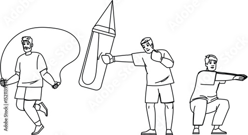 nutrition fat man training vector