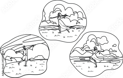 nature field spinning joyfully vector