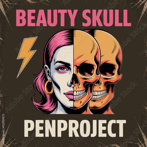Beauty Skull with Retro Design