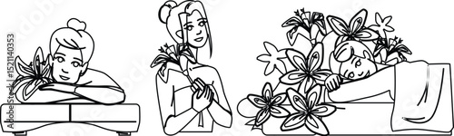 tranquility flower spa woman vector