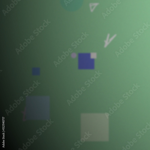 "Abstract Geometric Composition on Light Green Backdrop - Visual Art Exploration" 