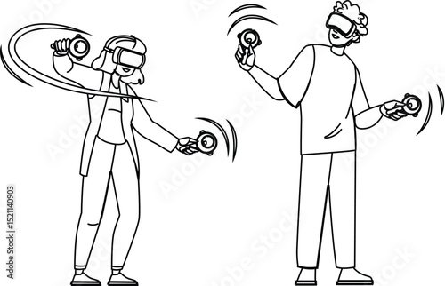 vr futuristic augmented reality experiences vector