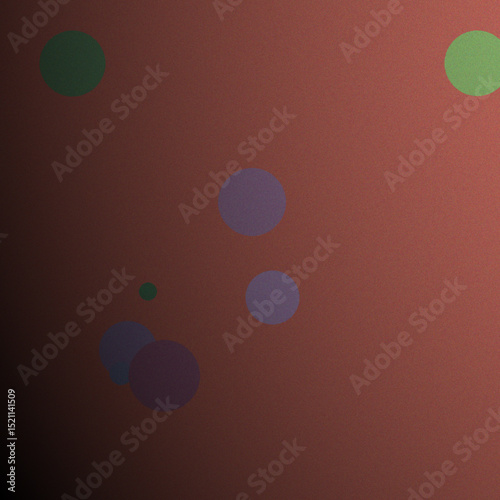 Scattered Colorful Spheres on a Textured Reddish-Brown Background Presenting an Abstract Display