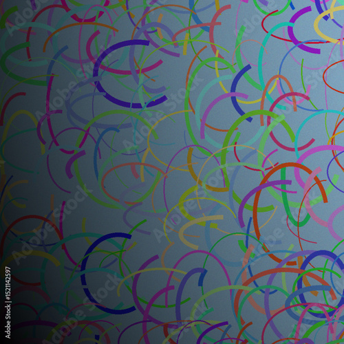 A Vibrant and Energetic Abstract Composition of Colorful Intersecting Circles on a Blue Background