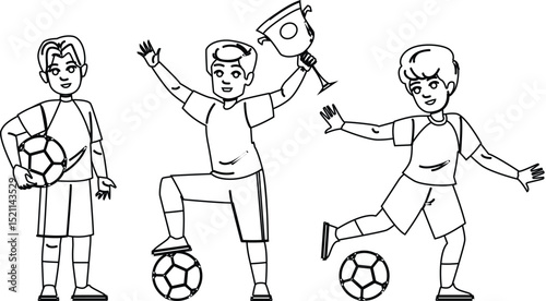 goal kid boy soccer vector