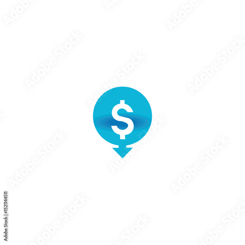 Dollar Drop Symbol Logo