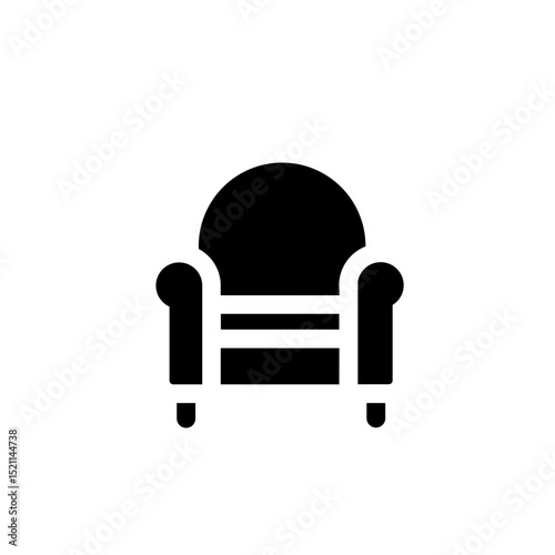 single sofa interior glyph icon