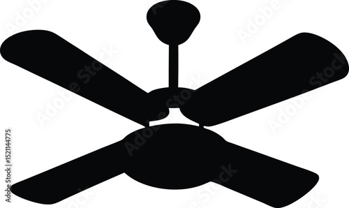 Ceiling fan silhouette vector, ceiling fan icon vector