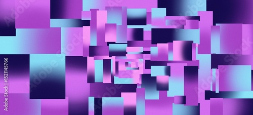 abstract gradient geometric background vibrant purple cyan and pink rectangles futuristic digital art 