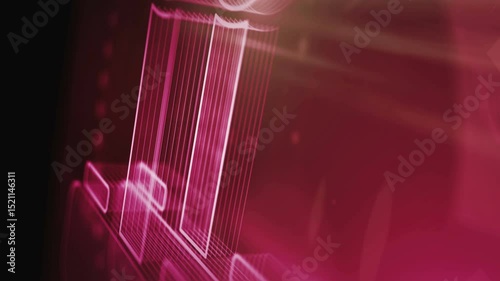 Joystick videogame and gaming symbol abstract digital concept. Global network and cyber technology background seamless and looped 3d animation.