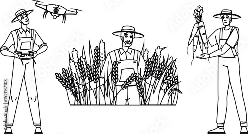 agriculture male farmer vector