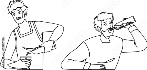 addiction man alcohol vector