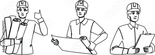 project man architect vector