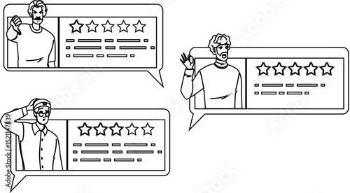 review man customer feedback vector