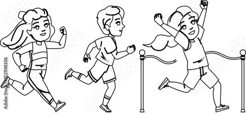 endurance marathon kid vector