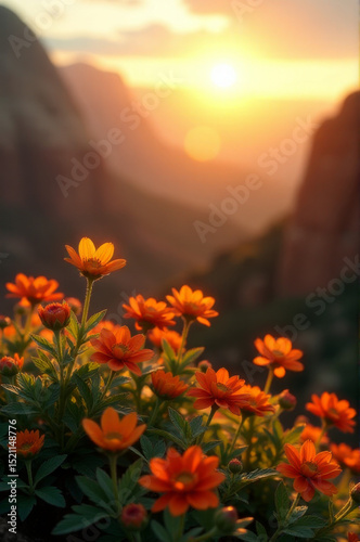 A bunch of wildflowers growing in a green meadow, ideal for travel or nature-inspired designs