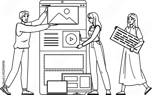 user mobile first design vector