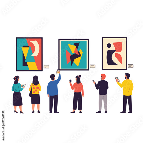  Visitors at Modern Art Exhibition