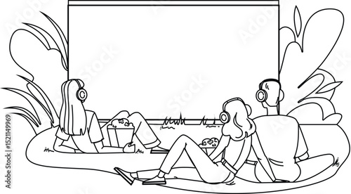 movie outdoor cinema vector