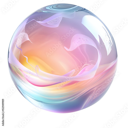 Wallpaper Mural A iridescent glass sphere reflects colorful light.  Torontodigital.ca
