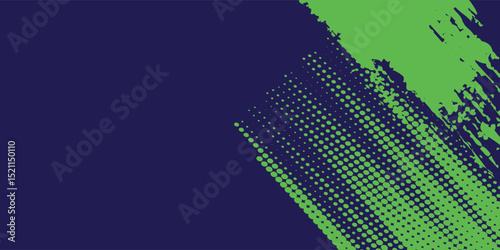 Dots halftone green and blue color pattern gradient grunge texture background.
