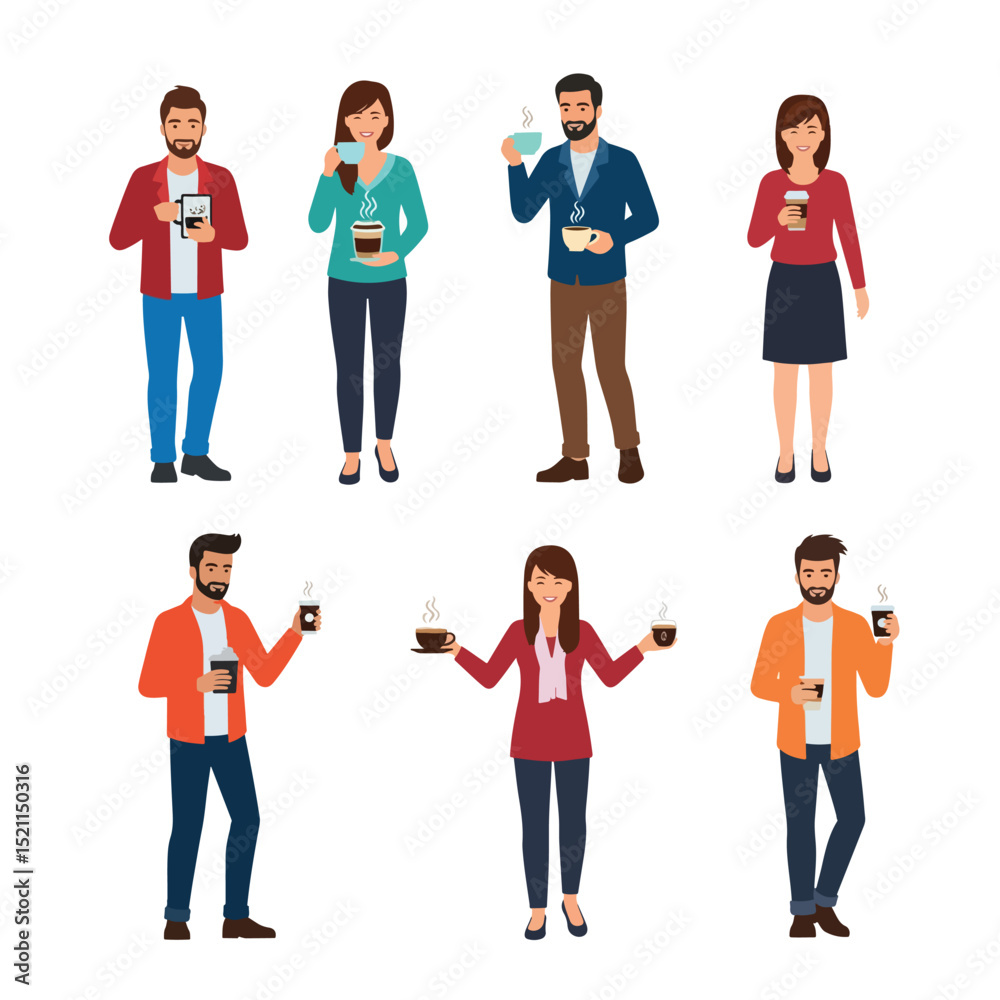 Obraz premium Diverse Characters on Coffee Break