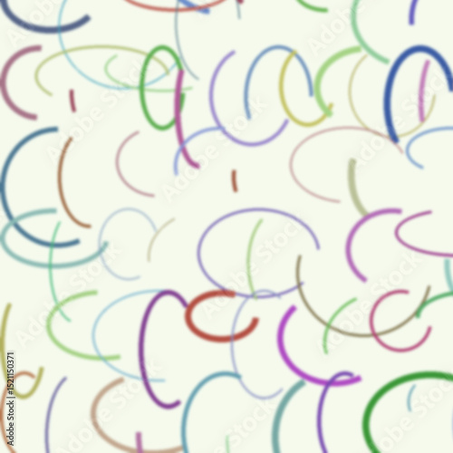 An Abstract Composition of Multicolored Curving Lines on a Pale Green Background