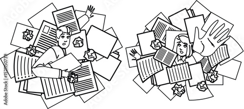 overload paper work stress vector