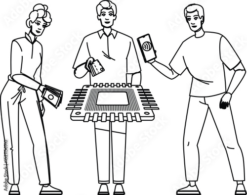card payment processing vector