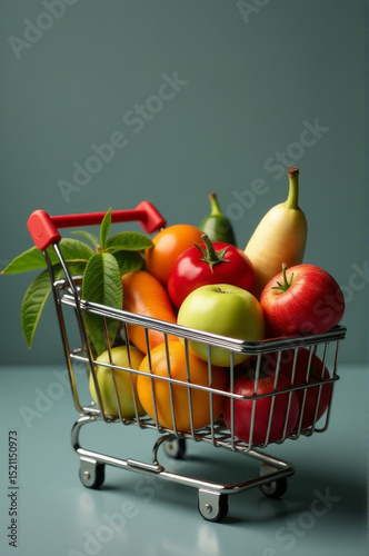 Fresh fruit selection in a colorful basket