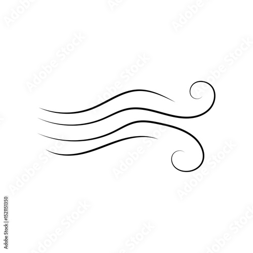 wind doodle blow. Hand drawn doodle wind motion, air blow, swirl elements. Sketch drawn air blow motion, smoke flow art, abstract line. vector illustration