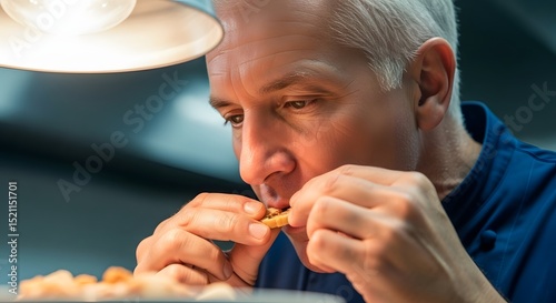 Concentrated Craftsman Inspecting Intricate Detail of Small Object
