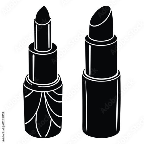 Elegant Lipstick Duo in Black and White Minimalist Style