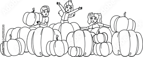 happy pumpkin patch vector