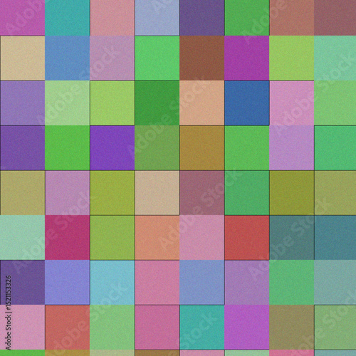 A Colorful Mosaic of Varied Hues and Textured Squares