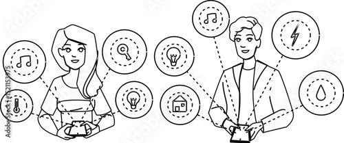 cyborg robotics home automation vector