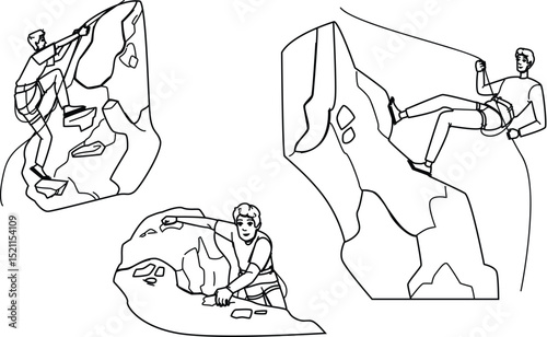 climber rock climbing man vector