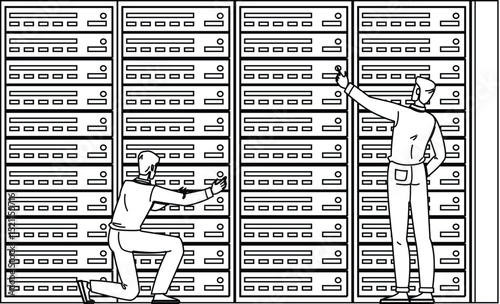 storage server racks vector