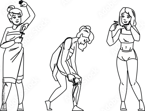 skin shaving woman vector