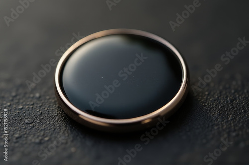 A detailed view of a ring sitting on a flat surface, perfect for jewelry or decoration purposes