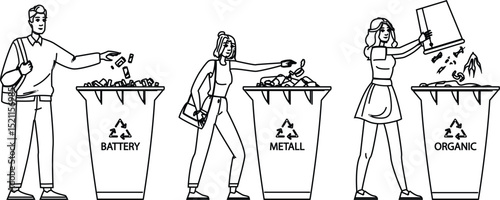 plastic sorting garbage vector