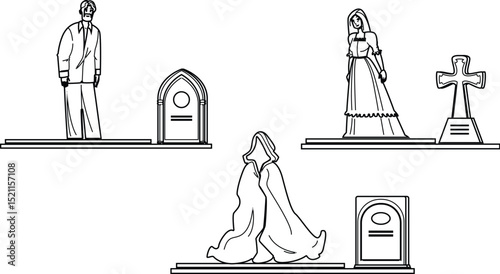 supernatural spirit cemetery ghost vector