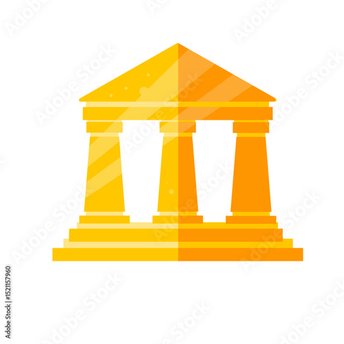 Ancient building, bank, museum — vector illustration