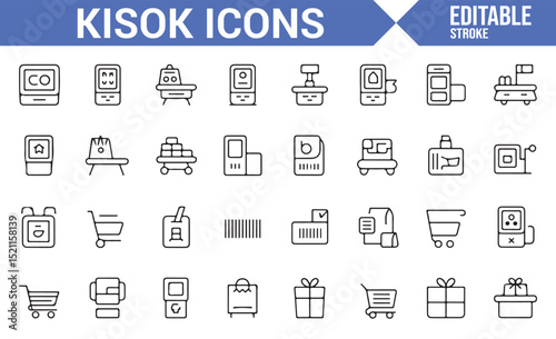 Kiosk and Retail Icons for Self-Service Checkout and Shopping Solutions